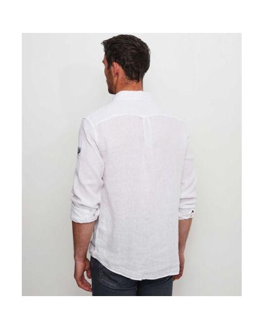 Belstaff White Garment Dyed Linen Scale Shirt for men