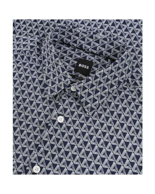 Boss Blue Slim Fit P-roan-kent Shirt for men