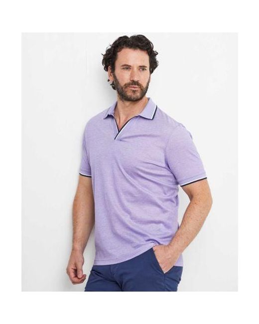 Gran Sasso Blue Pique Skipper Polo Shirt for men