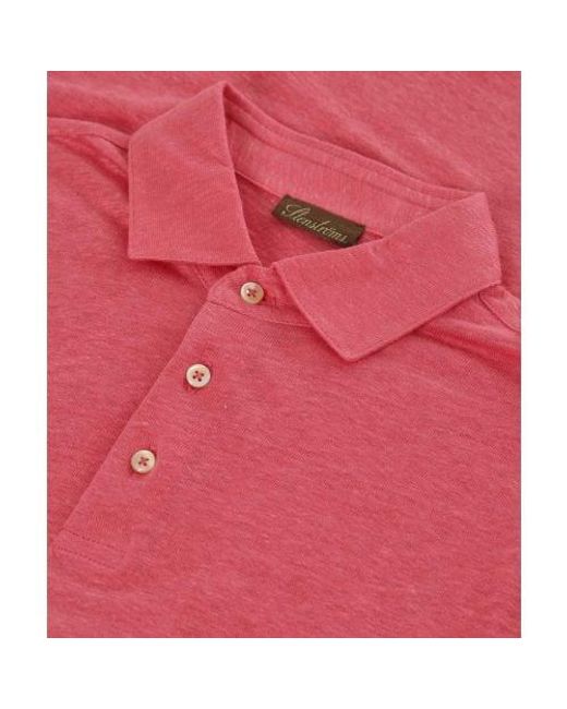Stenstroms Pink Linen Polo Shirt for men