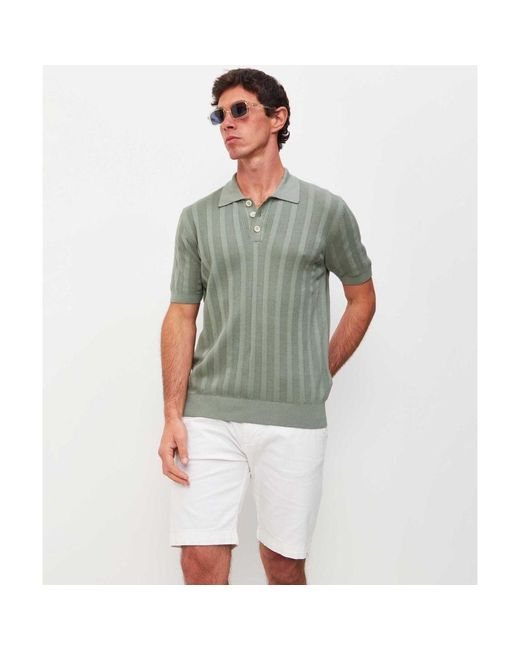 Baldessarini Green Rib Knit Klosy Polo Shirt for men
