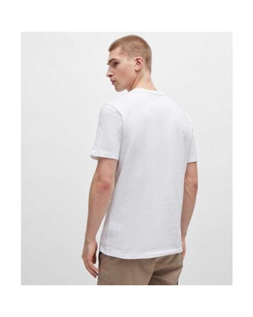 Boss White Relaxed Fit Tales T-shirt for men