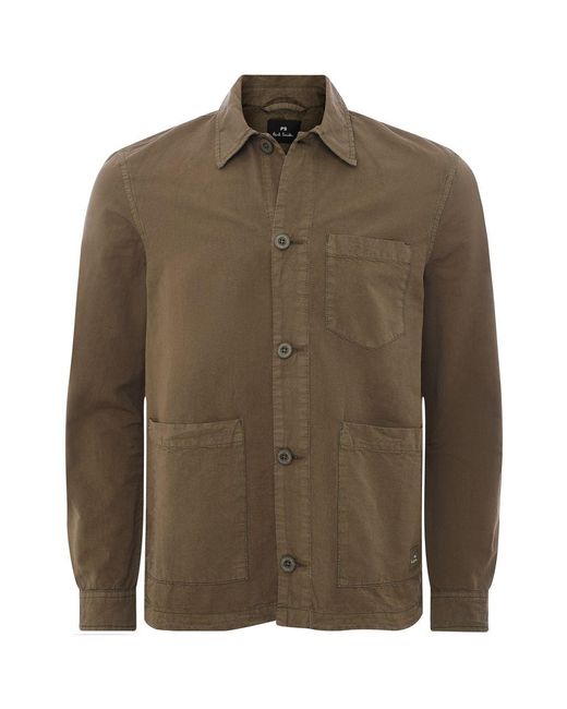 Paul Smith Green Cotton Linen Work Jacket for men