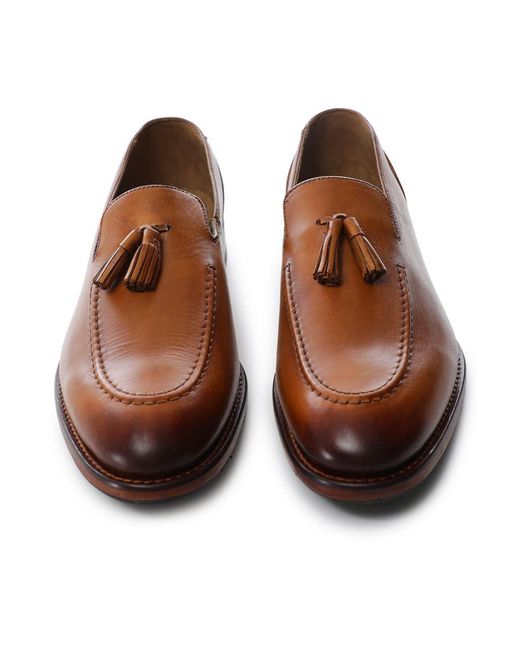 Oliver Sweeney Brown Leather Plumtree Tassel Loafers for men
