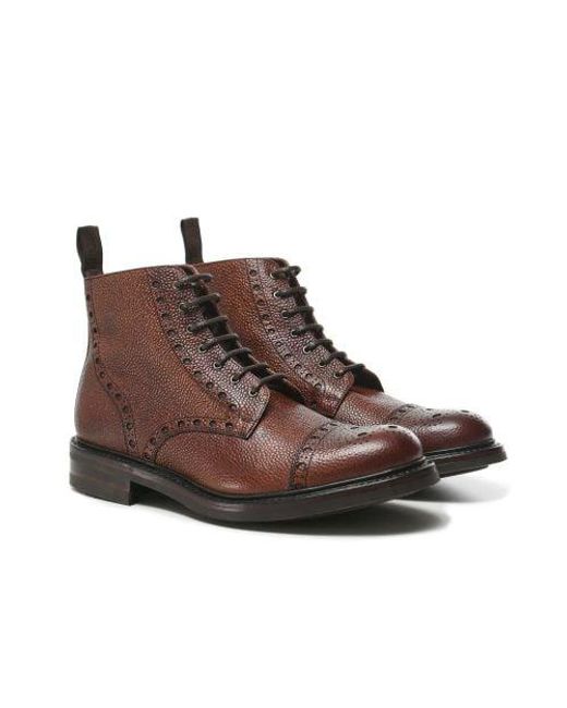 Loake Brown Loxley Brogue Boots for men
