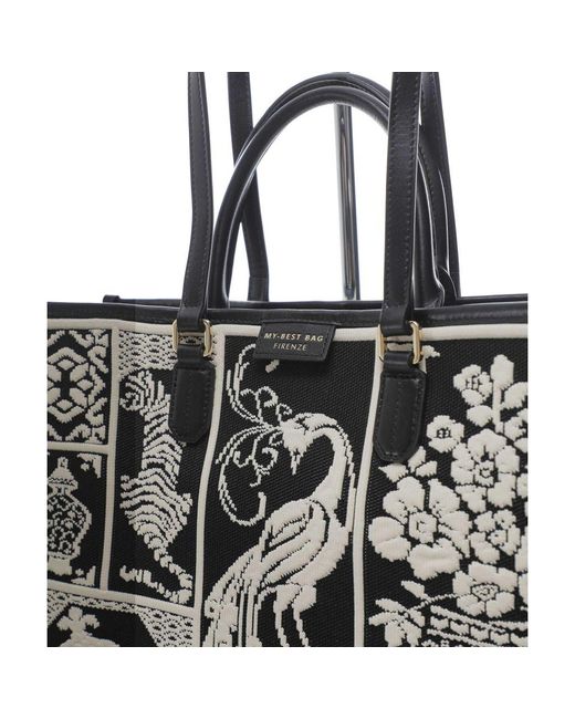MY BEST BAG FIRENZE Black Atena Willow Tote Bag