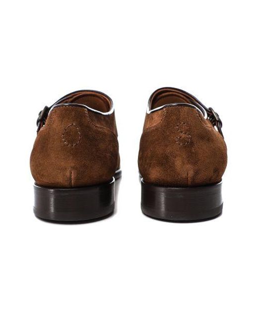 Oliver Sweeney Brown Suede Tropea Monk Shoes for men