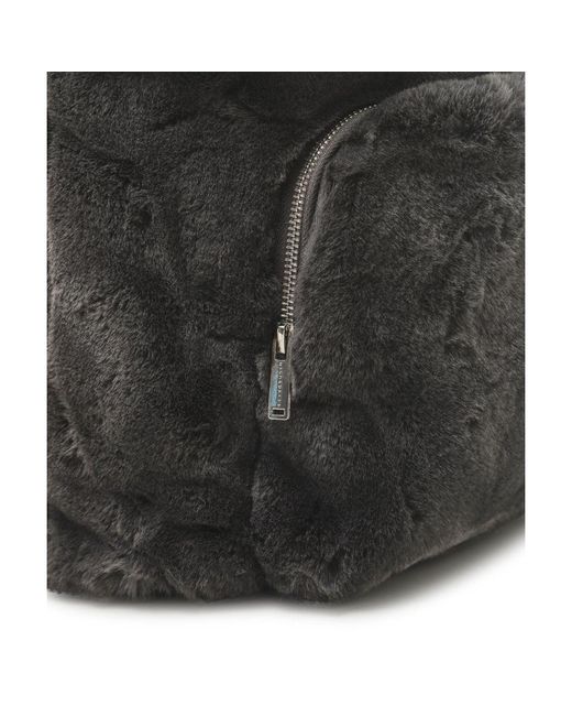 Rino & Pelle Black Jesse Faux Fur Backpack