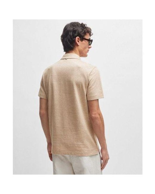 Boss Natural Cotton Linen Press 56 Polo Shirt for men