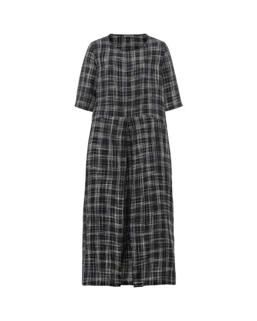 Oska Gray Linen Check 522/1306 Dress