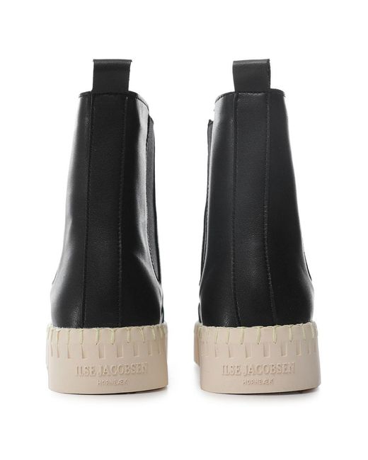 Ilse Jacobsen Black Tulip Plateau Chelsea Boots