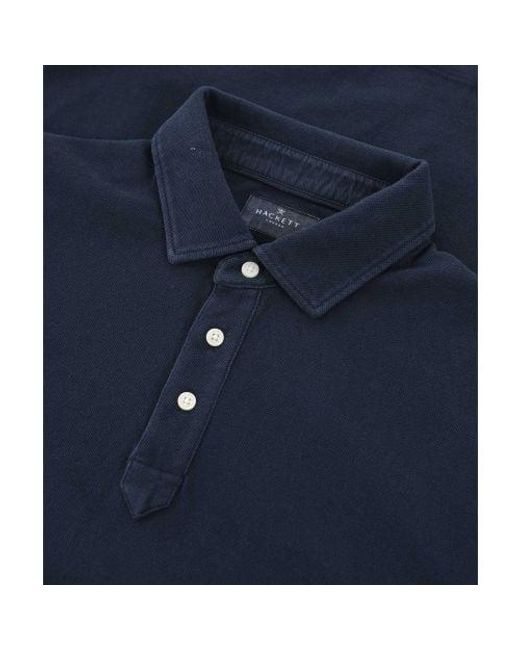 Hackett Blue Classic Fit Pique Polo Shirt for men