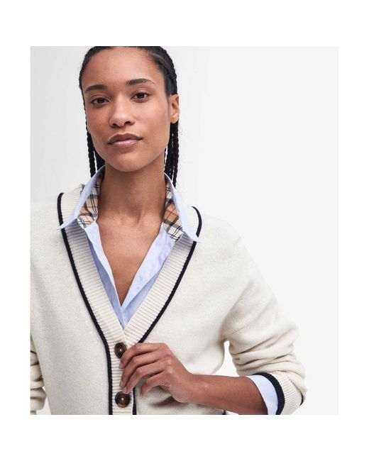 Barbour White Wool Mix Claudia Cardigan