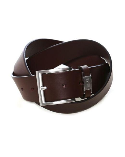 BOSS by HUGO BOSS Leather Connio Belt in Brown for Men | Lyst
