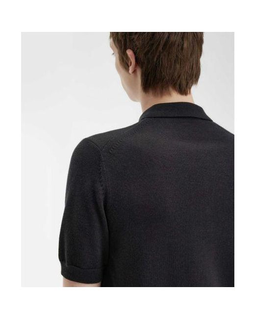 Fred Perry Black Classic Knitted Polo Shirt for men