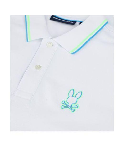 Psycho Bunny White Saratoga Polo Shirt for men