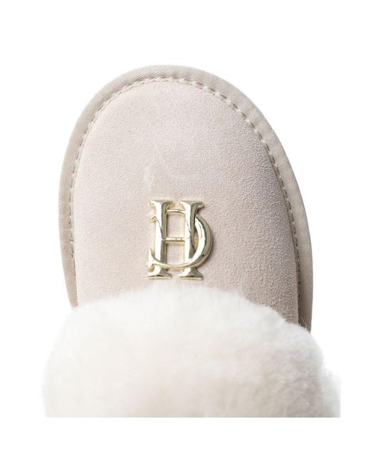 Holland Cooper Gray Hc Shearling Slippers