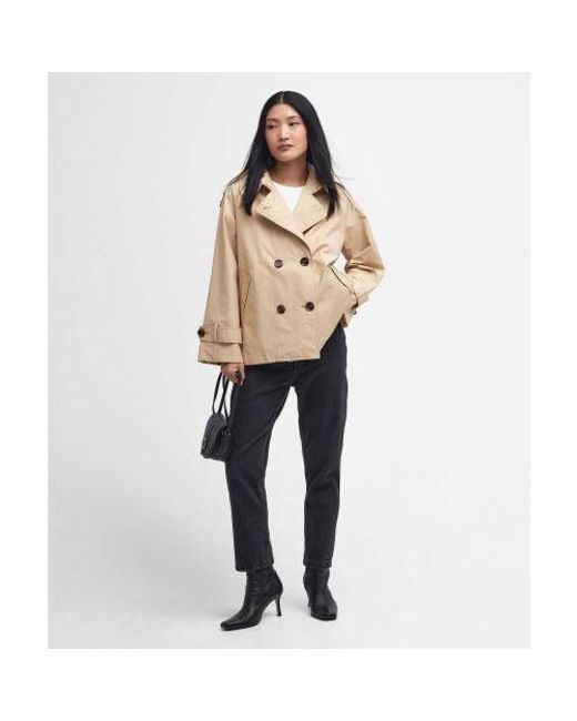 Barbour Natural Cropped Annie Trench Coat