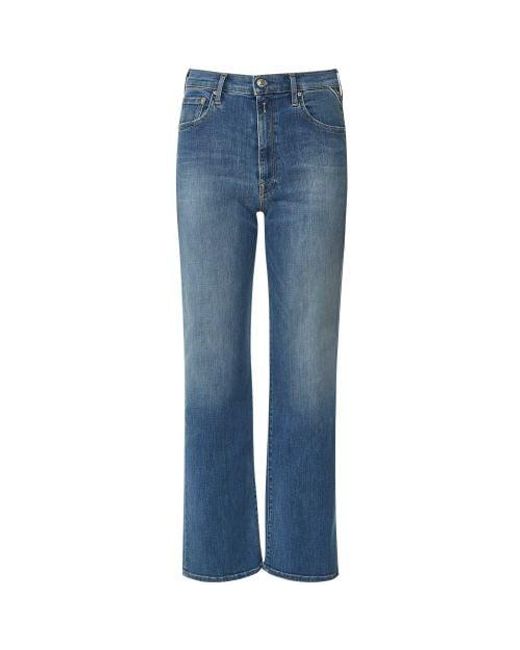 Replay Blue Wide-leg Reyne Jeans