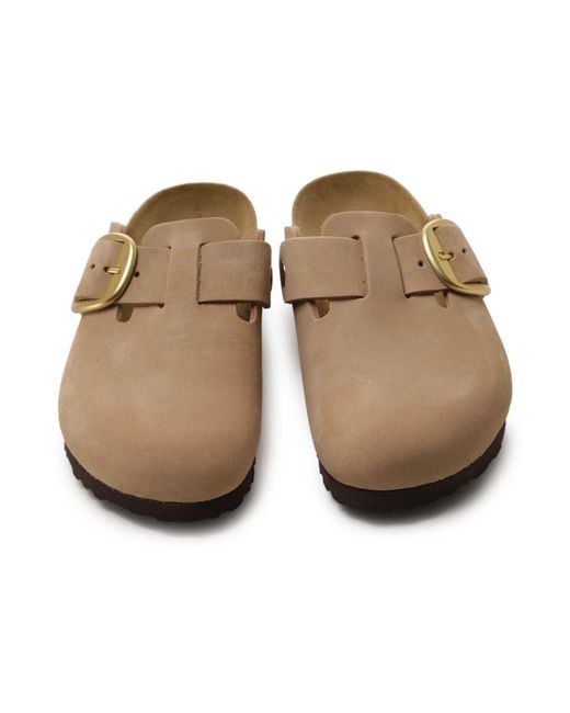 Birkenstock Brown Boston Big Buckle Clogs