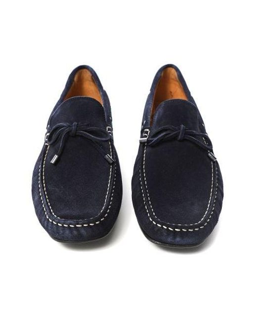 Hackett Blue Suede Driver Loafers for men