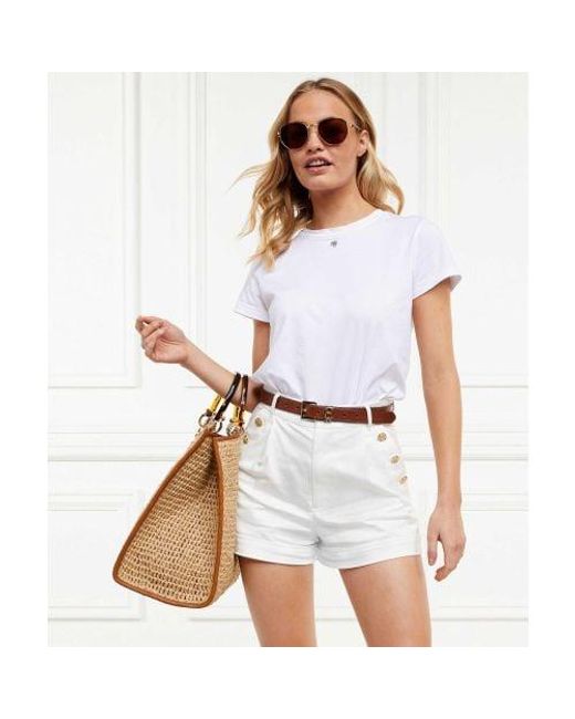 Holland Cooper White Amoria Tailored Shorts