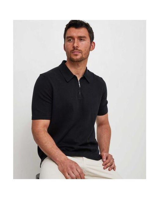 Gran Sasso Black Zip Tennis Polo Shirt for men