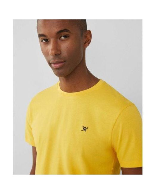 Hackett Yellow Classic Fit Beach T-shirt for men