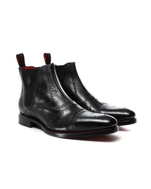 Jeffery West Black Dexter Point Chelsea Boots for men