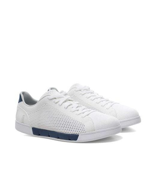 Swims White Breeze Tennis Knit Trainers for men