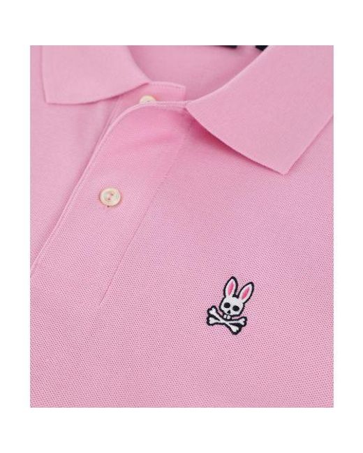 Psycho Bunny Pink Classic Polo Shirt for men