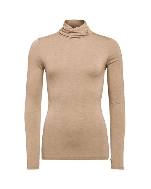 Holland Cooper Natural Paige Roll Neck Top