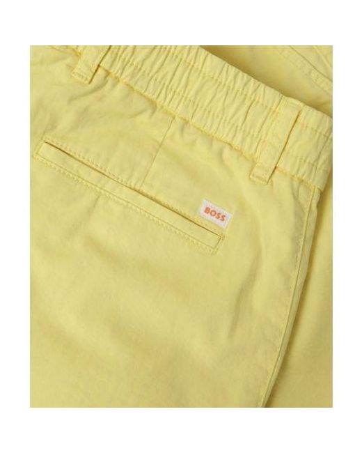 Boss Yellow Tapered Fit Chino Shorts for men