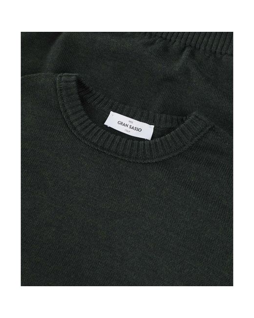 Gran Sasso Black Wool Crew Neck Jumper for men