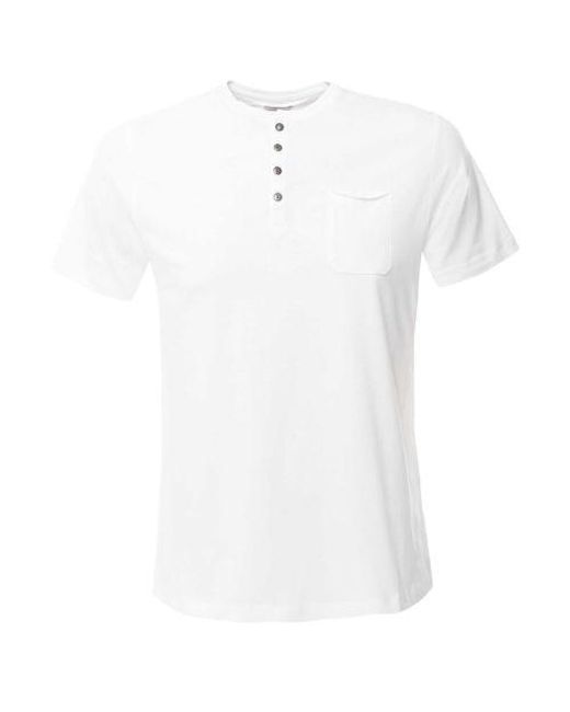 Sseinse White Pocket Henley T-shirt for men