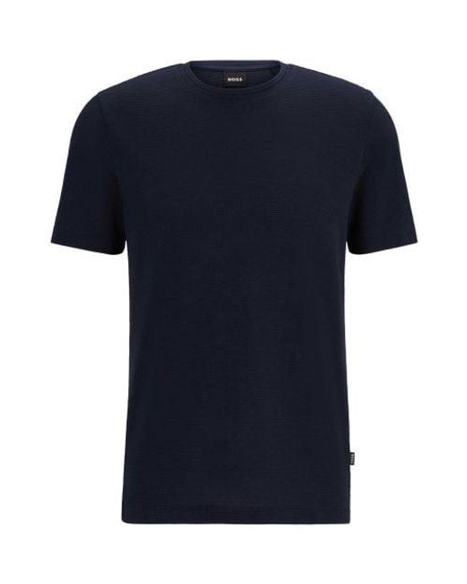 Boss Blue Textured Tiburt T-shirt for men