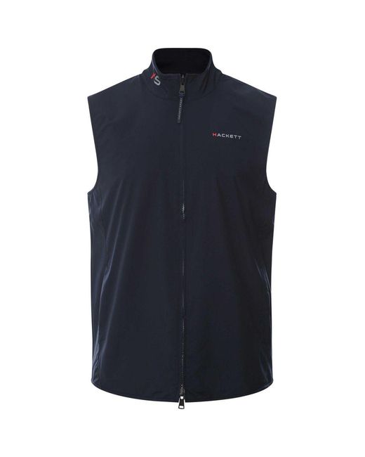 Hackett Blue Reversible Knitted Hybrid Gilet for men