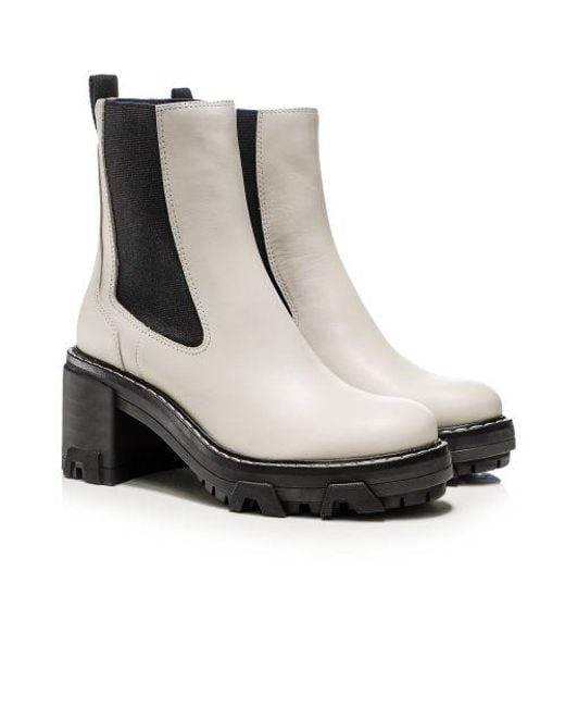 Rag & Bone Shiloh Leather Chelsea Boots in White (Black) | Lyst