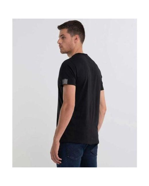 Replay Black V-neck T-shirt for men