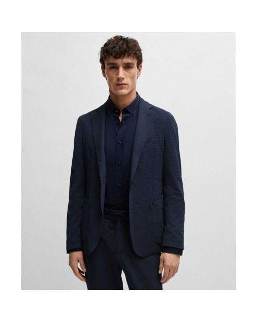 Boss Blue Slim Fit P-hanry Jacket for men