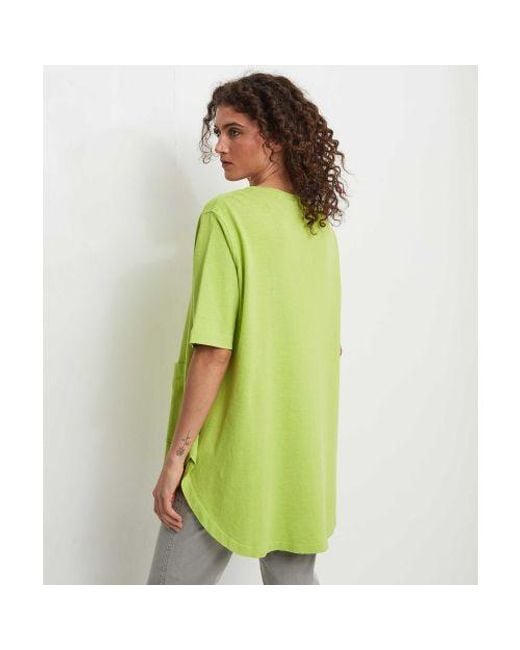 Oska Green Long Cotton Pocket T-shirt