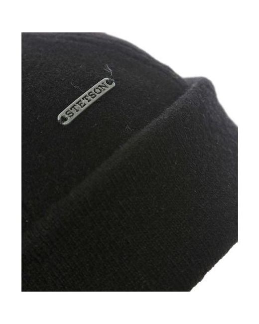 Stetson Black Wool Cashmere Docker Hat for men