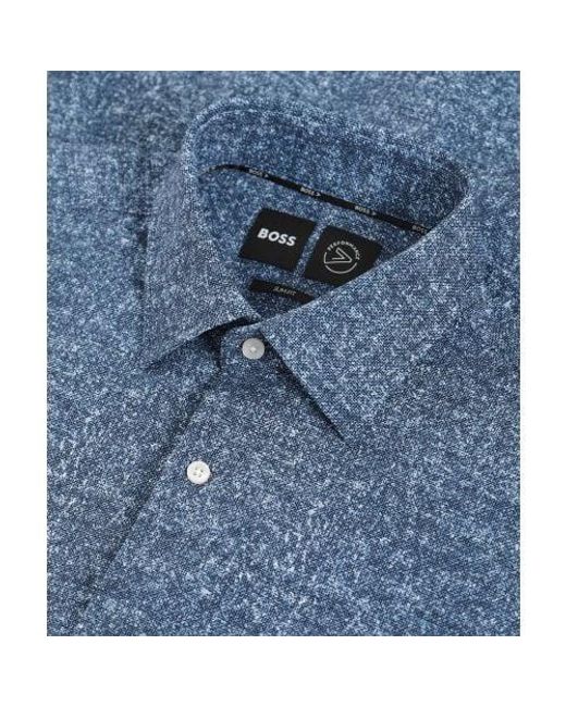 Boss Blue P-hank-kent Printed Shirt for men