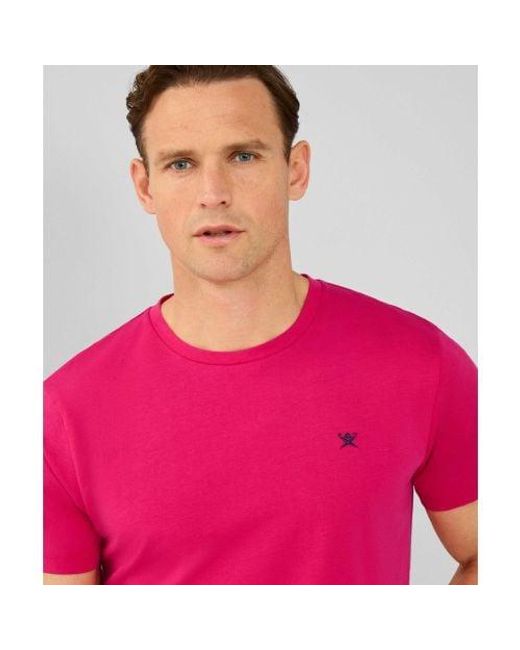Hackett Pink Classic Fit Beach T-shirt for men