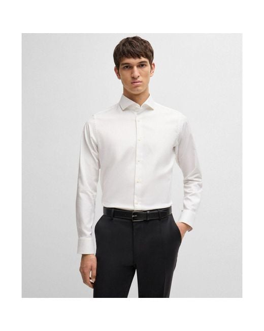 Boss White Regular Fit H-joe-spread Shirt for men