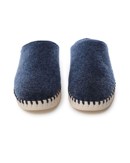 Ilse Jacobsen Blue Tulip Felt Slip On Loafers