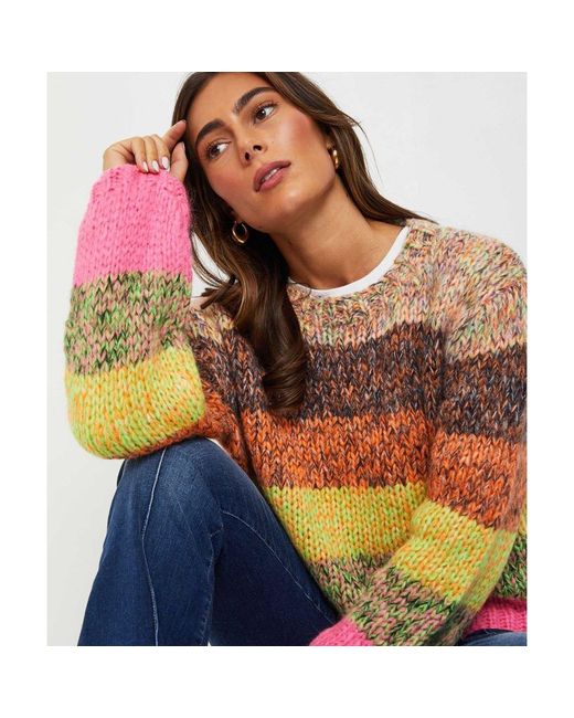 DAWNxDARE Pink Mohair Gigi Rainbow Jumper