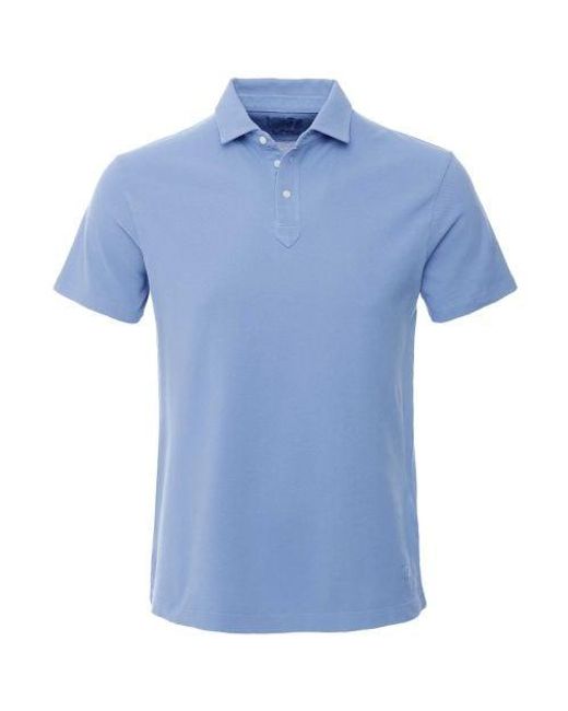 Hackett Blue Classic Fit Pique Polo Shirt for men