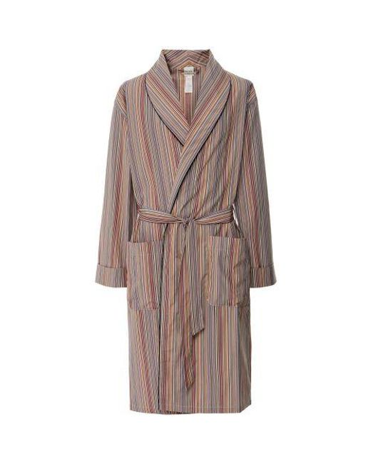 Paul Smith Brown Signature Stripe Dressing Gown for men