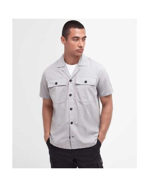 Barbour Gray Short Sleeve Belmont Shirt for men